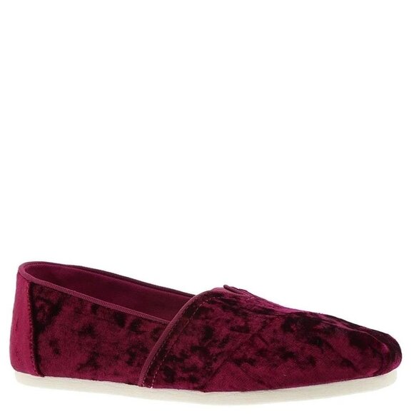 TOMS Black Cherry Velvet Women's Classics Slip-on Shoes - Size US 7 - Picture 1 of 8